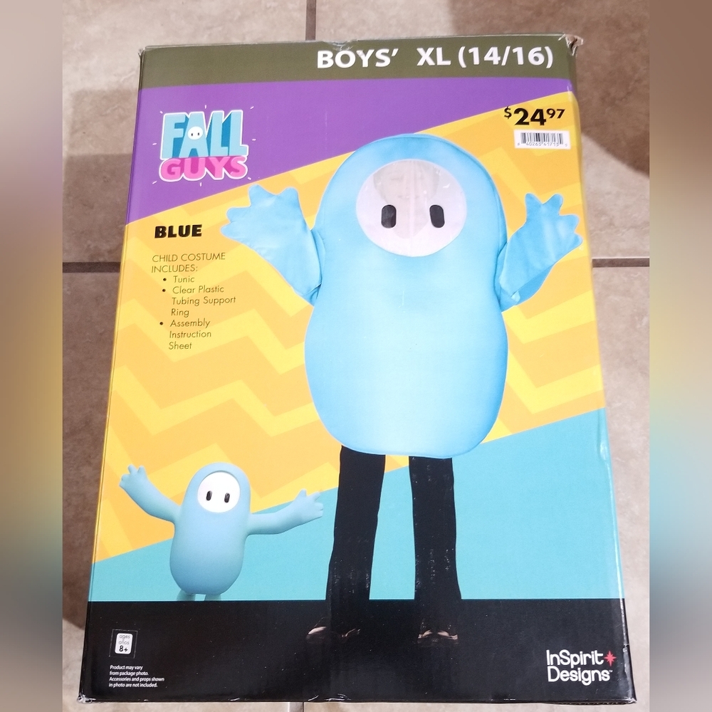 Fall Guys Classic Blue Costume - Kids Size XL (14/16)